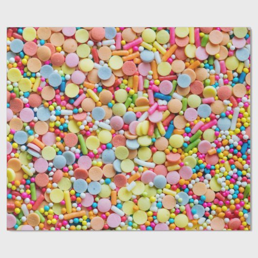 SüßigkeitConfetti besprüht Pastellregenbogen-Party Geschenkpapier (Flach)