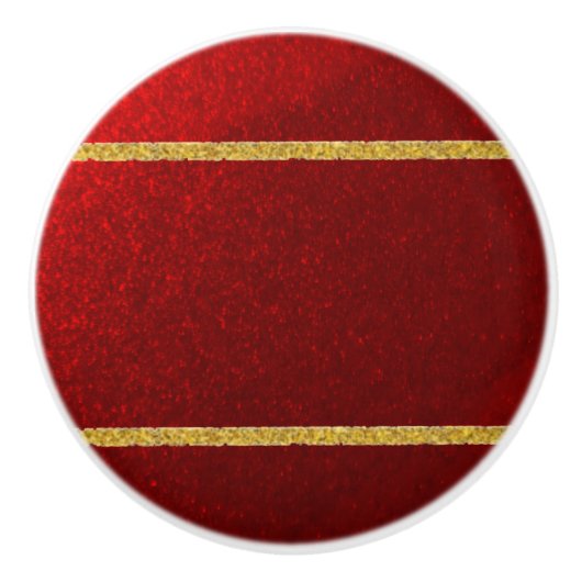 Süßigkeiten Äpfel Rot Gold Keramikknauf (Vorderseite)