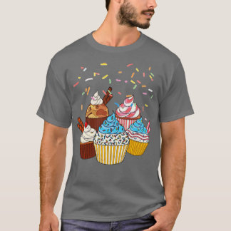Süßigkeiten Backen Feinschmecker Sprinkles Cupcake T-Shirt