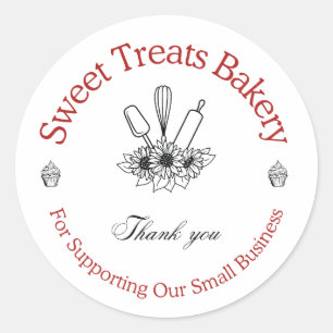 Süßigkeiten Bäckerei Danke Sticker