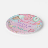 Süßigkeiten Candy Girl Geburtstagspapiere Teller, Pappteller (Schrägansicht)