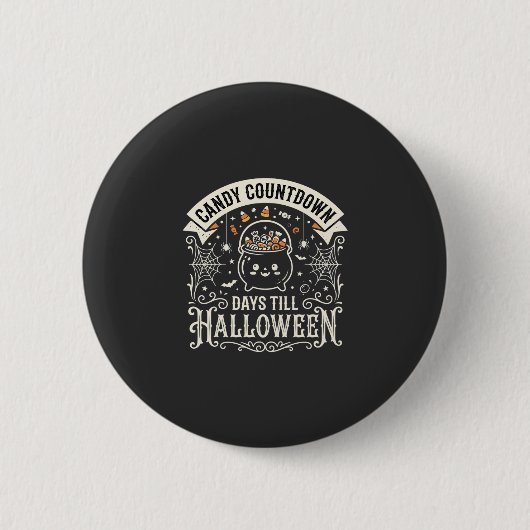 Süßigkeiten Countdown Halloween Vektordesign Button (Vorderseite)