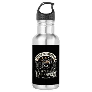 Süßigkeiten Countdown Halloween Vektordesign Edelstahlflasche