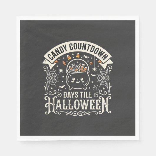 Süßigkeiten Countdown Halloween Vektordesign Serviette (Vorderseite)