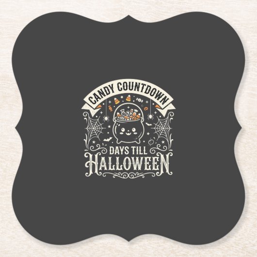 Süßigkeiten Countdown Halloween Vektordesign Untersetzer (Vorderseite)
