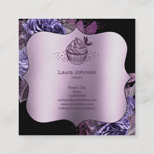 Süßigkeiten Cupcake Bäckerei - Falconeria Locarno Quadratische Visitenkarte (Rückseite)