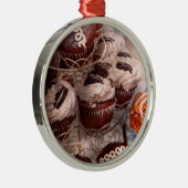 Süßigkeiten - Cupcake - Cupcake-Berg Silbernes Ornament (Rechts)