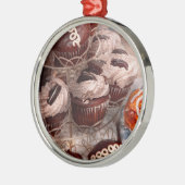 Süßigkeiten - Cupcake - Cupcake-Berg Silbernes Ornament (Links)