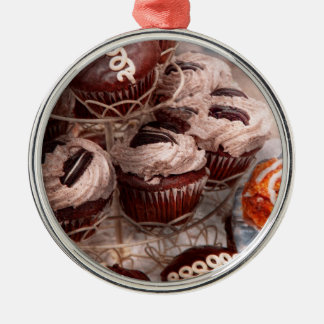 Süßigkeiten - Cupcake - Cupcake-Berg Silbernes Ornament