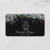 Süßigkeiten Cupcake farbenfrohe Confetti, schwarz Visitenkarte (Vorderseite)