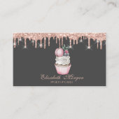 Süßigkeiten Cupcake Macaron Rose Gold Tropfen Bäck Visitenkarte (Vorderseite)