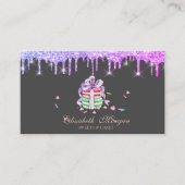 Süßigkeiten Cupcake Macarons Violet Tropfens Bäcke Visitenkarte (Vorderseite)