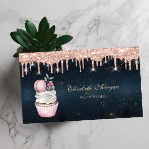 Süßigkeiten Cupcake Macaroon Rosen Gold Tropfen Du Visitenkarte