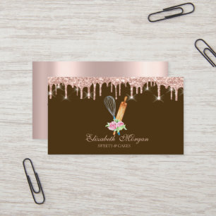 Süßigkeiten Cupcake Rose Gold Tropfen Bäckerei Bra Visitenkarte