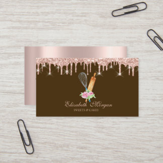 Süßigkeiten Cupcake Rose Gold Tropfen Bäckerei Bra Visitenkarte