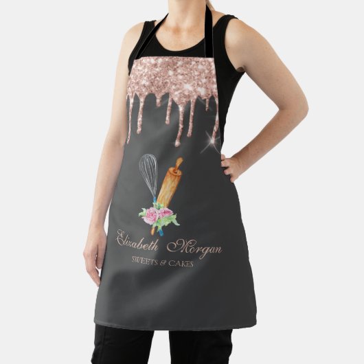 Süßigkeiten Cupcake Rose Gold Tropfen Bäckerei Schürze (InSitu)
