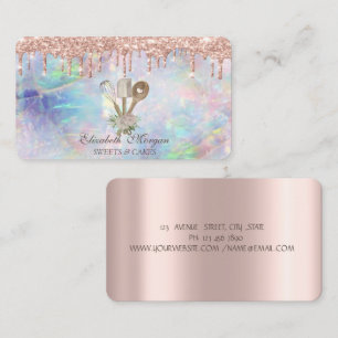 Süßigkeiten Cupcake Rose Gold Tropfen Opal Bäckere Visitenkarte