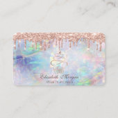 Süßigkeiten Cupcake Rose Gold Tropfen Opal Visitenkarte (Vorderseite)