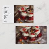 Süßigkeiten - Cupcake - Rotsamt-Kuchen Visitenkarte (Vorne/Hinten)