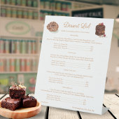 Süßigkeiten der Bäckerei Brownie Cookie Preis Menü Sockelschild