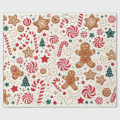 Süßigkeiten des Weihnachtsmanns Geschenkpapier (Flach)