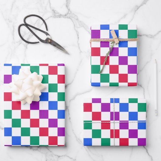 Süßigkeiten-Diagonal-Kontrollmuster Geschenkpapier Set (Vorderseite)