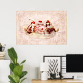 Süßigkeiten - Eiscreme - Bananenspaltung Poster (Heimbüro)