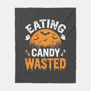 Süßigkeiten Essen Verschwendetes Halloween-Design_ Fleecedecke