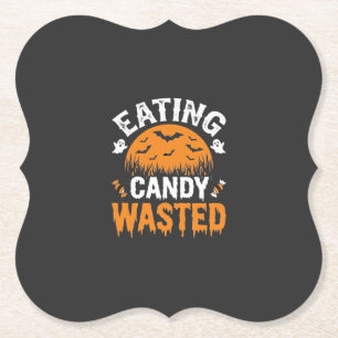 Süßigkeiten Essen Verschwendetes Halloween Design_ Untersetzer