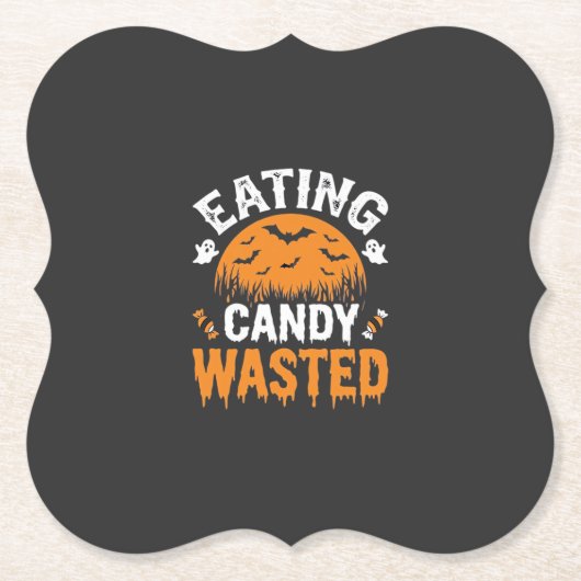 Süßigkeiten Essen Verschwendetes Halloween Design_ Untersetzer (Vorderseite)