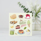 Süßigkeiten für italienische Desserts Karte (Stehend Vorderseite)