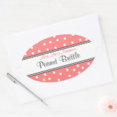 Süßigkeiten für Peach & White Dots-Business-Logos Ovaler Aufkleber (Umschlag)