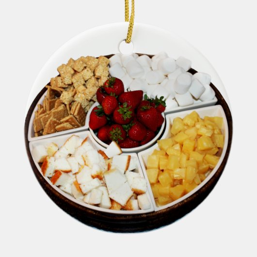 Süßigkeiten für Schokoladenfondue Keramikornament (Vorne)