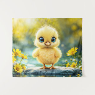 Süßigkeiten für Vögel Frühjahrswiese Gelbe Blumen Wandteppich