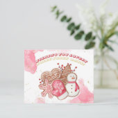 Süßigkeiten für Wasserfarben Feiertagskarte (Stehend Vorderseite)