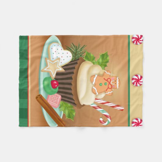 Süßigkeiten für Weihnachtsdecke Fleecedecke (Vorderseite (Horizontal))