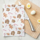Süßigkeiten Gingerbread-man-Candycane Geschirrtuch (Viertel Falte)