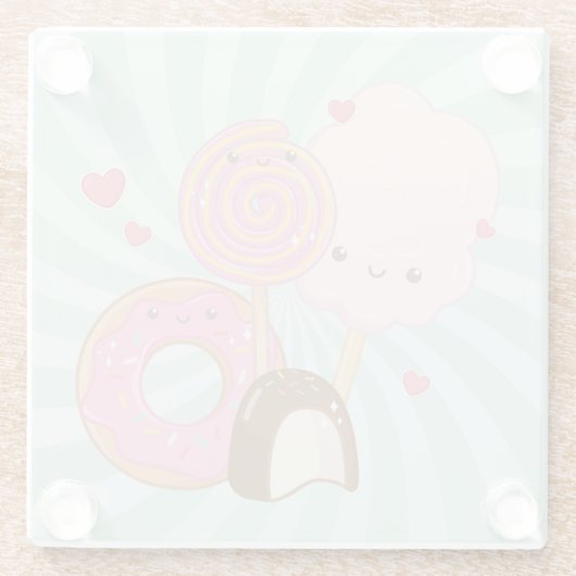 Süßigkeiten Glasuntersetzer (Rückseite)