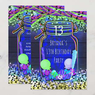 Süßigkeiten Glow in the Dark Mason-Glas-Party-Einl Einladung