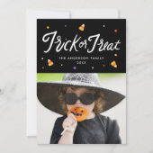 Süßigkeiten-Halloween-Grüße Fotokarte (Vorderseite)