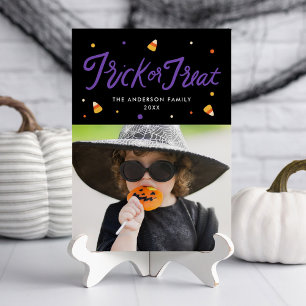 Süßigkeiten-Halloween-Grüße Fotokarte