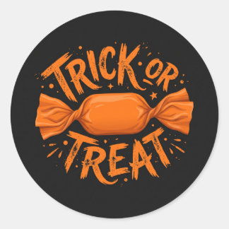 Süßigkeiten Halloween-Rundaufkleber 'Trick or Trea Runder Aufkleber