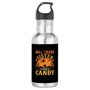 Süßigkeiten Halloween Schwester Handel Design_1 Edelstahlflasche