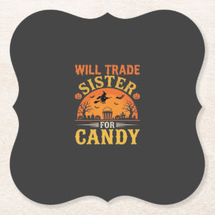 Süßigkeiten Halloween Schwester Handel Design_1 Untersetzer