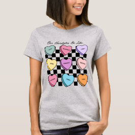 Süßigkeiten-Herz Valentinstag Schwarzhaar T-Shirt