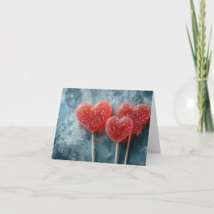 Süßigkeiten-Herzen-Lutscher Valentinsgruß Feiertagskarte
