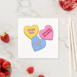 Süßigkeiten-Herzen Valentinstag Serviette