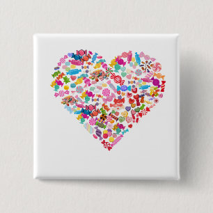 Süßigkeiten-Herzform-Design Valentinstag-Geschenke Button