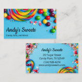 Süßigkeiten im Candy Shop für Spaß und Farben Visitenkarte (Vorne/Hinten)
