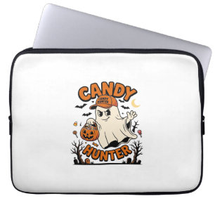 Süßigkeiten-Jäger Halloween-Geist-Kürbis-Eimer_1 Laptopschutzhülle